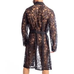 L Homme Invisible Eccitante HW145 – Kimono Peignoir en Dentelle Italienne Noire pour Homme 4 L Homme Invisible Eccitante HW145 – Kimono Peignoir en Dentelle Italienne Noire pour Homme -Men Attitude Boutique peignoir hi hw145 noir 3