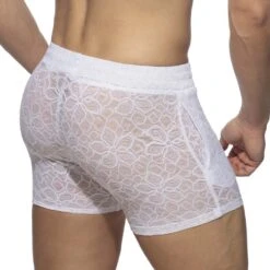 Short Addicted Flowery Lace AD1188 Blanc 6 Short Addicted Flowery Lace AD1188 Blanc -Men Attitude Boutique short ad ad1188 blanc 3
