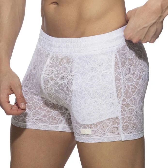 Short Addicted Flowery Lace AD1188 Blanc 4 Short Addicted Flowery Lace AD1188 Blanc â Image 4
