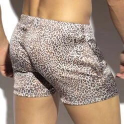 ES Collection Leopard Print Satin Microfibre – Low Rise Lounge Short UN451 6 ES Collection Leopard Print Satin Microfibre – Low Rise Lounge Short UN451 -Men Attitude Boutique short esco un451 marron 3