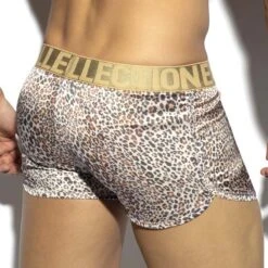ES Collection Leopard Wild Microfiber Satin Short – Low Waist Animal Print Boxer Short 6 ES Collection Leopard Wild Microfiber Satin Short – Low Waist Animal Print Boxer Short -Men Attitude Boutique short esco un467 marron 3