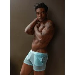 Short L Homme Invisible Cristallo HW165CRI -Men Attitude Boutique short hi hw165cri bleu a