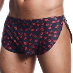 Joe Snyder Short 09 Lips Print – Sexy Side-Slit Men's Shorty