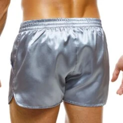 Modus Vivendi Black Shiny Host Series – Low-Rise Scalloped Athletic Short -Men Attitude Boutique short modus 03261 gris 3