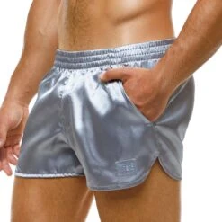 Modus Vivendi Black Shiny Host Series – Low-Rise Scalloped Athletic Short -Men Attitude Boutique short modus 03261 gris 4