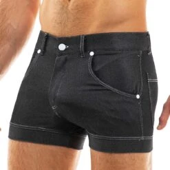 Short Modus Vivendi Jeans 05061 – Short Slim Fit Style Denim en Viscose Stretch -Men Attitude Boutique short modus 05061 noir 4