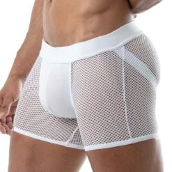 Short Circuit Mesh TOF PARIS TOF239B – Short 2-en-1 avec Effet Jockstrap et Poche XXL -Men Attitude Boutique short tof TOF239B blanc 4