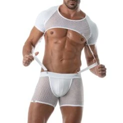Short Circuit Mesh TOF PARIS TOF239B – Short 2-en-1 avec Effet Jockstrap et Poche XXL -Men Attitude Boutique short tof TOF239B blanc 5
