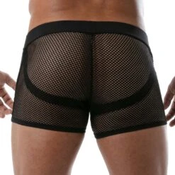 TOF Paris Black Circuit Mesh Shorts with Yellow Contrast Jockstrap Bands – Men's Booty Enhancing Micro Shorts 7 TOF Paris Black Circuit Mesh Shorts with Yellow Contrast Jockstrap Bands – Men's Booty Enhancing Micro Shorts -Men Attitude Boutique short tof tof239n noir 3