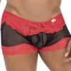 Shorty Candyman Mesh En Dentelle 99779 Rouge