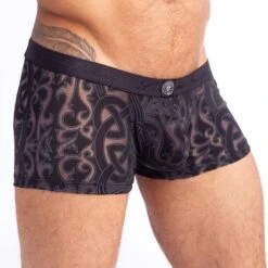Shorty L Homme Invisible Devore Tattoo MY39DEV -Men Attitude Boutique shorty hi my39dev noir 4