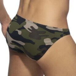 Addicted Camo Print Low-Rise Slip AD1069 – Contrast Trim Cotton Brief -Men Attitude Boutique slip ad ad1069 camo 3