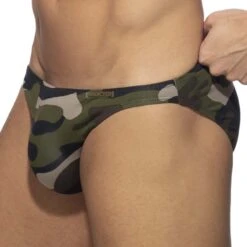 Addicted Camo Print Low-Rise Slip AD1069 – Contrast Trim Cotton Brief -Men Attitude Boutique slip ad ad1069 camo 4