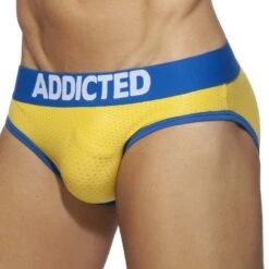 Addicted AD815 Dick Up Mesh Briefs – Sexy Push-Up System & Breathable Sport Underwear -Men Attitude Boutique slip addicted ad815 jaune 4