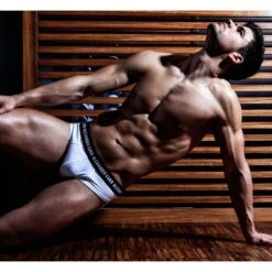 Alexander COBB Sanaga 8CS09 White with Black Waistband – Ergonomic Logo Briefs -Men Attitude Boutique slip alexander 8cs09 blanc a