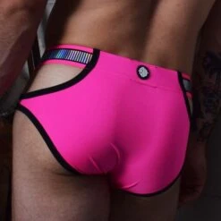 Breedwell Black with Iridescent Rainbow Band – Reflector Series Glow Briefs 6 Breedwell Black with Iridescent Rainbow Band – Reflector Series Glow Briefs -Men Attitude Boutique slip breedwell 220603 rose 3