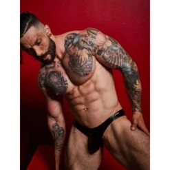 Cut4Men Black Leatherlike BL4CK04 – Sexy Low-Rise Bikini Slip -Men Attitude Boutique slip c4m bl4ck04 noir a