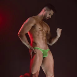 Slip Cut4Men C4MSPXBUL01 Vert Fluo et Noir – Slip Bikini Push-Up Ergonomique -Men Attitude Boutique slip c4m c4mspxbul01 vert a