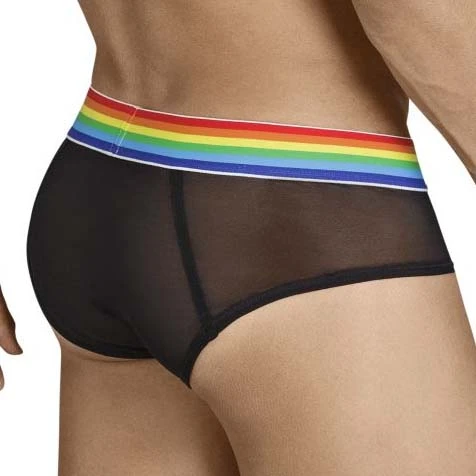 Candyman 99376 Slip Sexy Rainbow – Brief Noir avec Empiècements Mesh Transparents 3 Candyman 99376 Slip Sexy Rainbow – Brief Noir avec Empiècements Mesh Transparents – Image 3