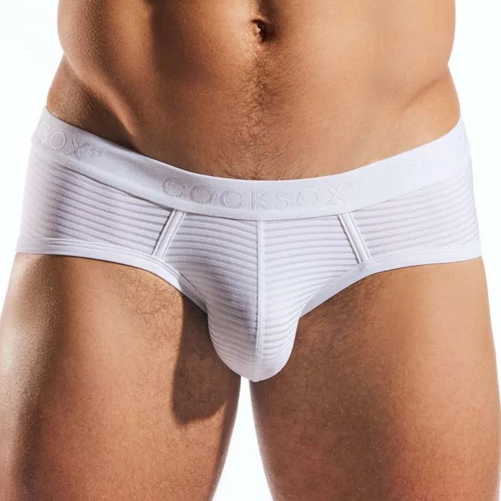 CockSox White Lux Collection – Semi-Transparent Striped Low Rise Sexy Brief 1 CockSox White Lux Collection – Semi-Transparent Striped Low Rise Sexy Brief