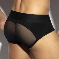 Slip ES Collection Strass C-Through UN588 Noir -Men Attitude Boutique slip esco un588 noir 3 1