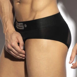 Slip ES Collection Strass C-Through UN588 Noir -Men Attitude Boutique slip esco un588 noir 4 1