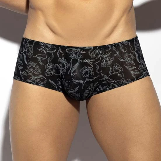 Slip Homme ES Collection UN626 Noir – Brief à Motifs Floraux et Technologie Molded Sans Coutures 1 Slip Homme ES Collection UN626 Noir – Brief à Motifs Floraux et Technologie Molded Sans Coutures
