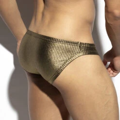 ES Collection Metallic Gold Art Deco – Luxury Microfiber Low-Rise Briefs UN597 7 ES Collection Metallic Gold Art Deco – Luxury Microfiber Low-Rise Briefs UN597 -Men Attitude Boutique slip escollection un597 gold 2
