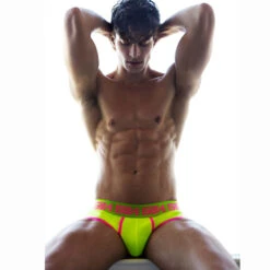 Slip Garçon ESPANOLA – Sous-vêtement Sportif Stretch avec Ceinture Logo GM et Bordures Contrastées 5 Slip Garçon ESPANOLA – Sous-vêtement Sportif Stretch avec Ceinture Logo GM et Bordures Contrastées -Men Attitude Boutique slip garconmodel sesp jaune a