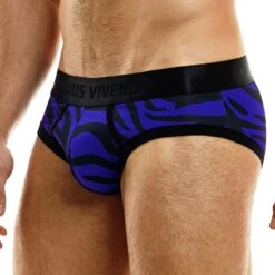 Slip Modus Vivendi Tiger 07316 en Viscose Soyeuse – Sous-vêtement Homme Design Premium -Men Attitude Boutique slip modus 07316 bleu 4