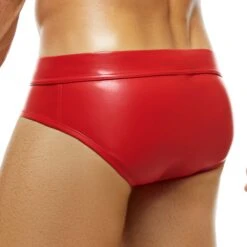 Modus Vivendi Leather Legacy Black Faux-Leather Slip - Snap-Front Low-Rise Brief 6 Modus Vivendi Leather Legacy Black Faux-Leather Slip - Snap-Front Low-Rise Brief -Men Attitude Boutique slip modus 11116 rouge 3