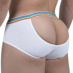 Pikante Fancy PIK8731 Black Mesh - Transparent Pocket Empty Bottom Low Rise Slip -Men Attitude Boutique slip pikante pik8731 blanc 3