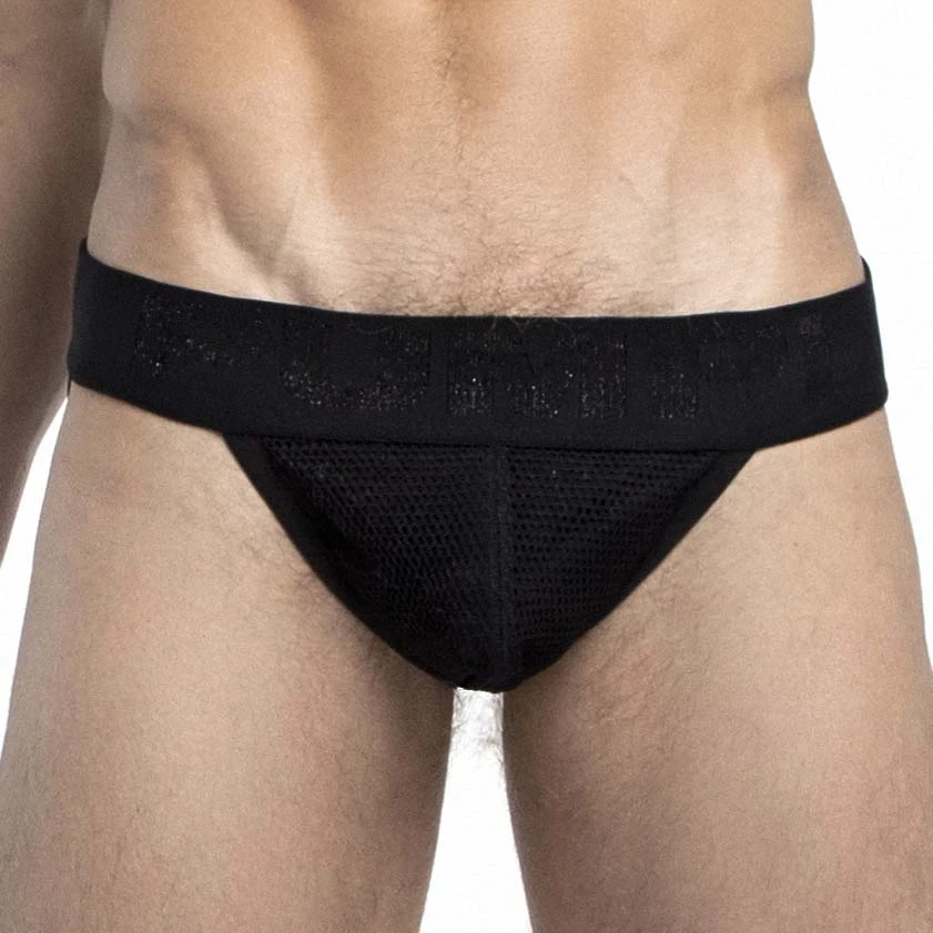 Pump! Switch 12052 - Slip Tanga Noir et Gris Sport avec Ceinture Satinée 1 Pump! Switch 12052 - Slip Tanga Noir et Gris Sport avec Ceinture Satinée