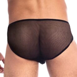 Slip Quriose Sheer Sensations QU01MES - Tissu Mesh Transparent et Coupe Ajustée -Men Attitude Boutique slip quriose qu01mes noir2 3
