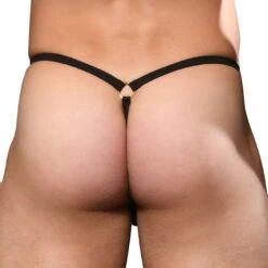 Andrew Christian Black Bubble Mesh Buckle String – Almost Naked Sexy Men's Underwear -Men Attitude Boutique string ac 92500 noir 3