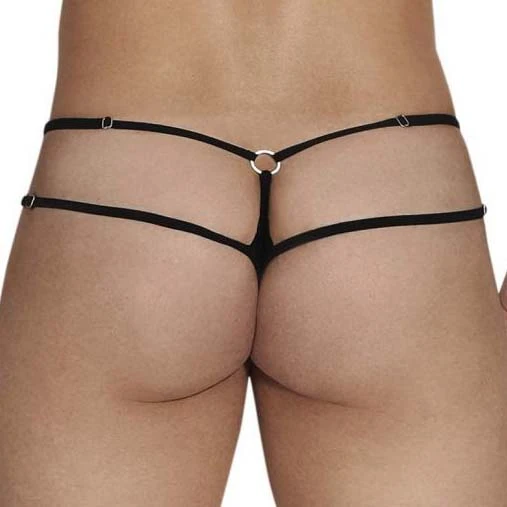 Candyman 99547 Black Lace G-String – Sexy Strappy Back with Ring Accents 2 Candyman 99547 Black Lace G-String – Sexy Strappy Back with Ring Accents – Image 2