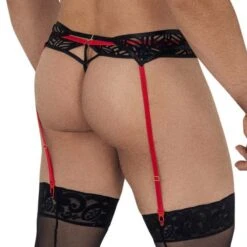 String Candyman Lace Garter 99588 - Dentelle Noire avec Jarretelles Intégrées 7 String Candyman Lace Garter 99588 - Dentelle Noire avec Jarretelles Intégrées -Men Attitude Boutique string candy 99588 noir 3