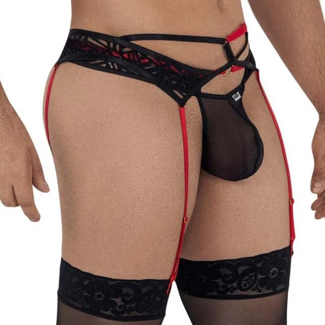 String Candyman Lace Garter 99588 - Dentelle Noire avec Jarretelles Intégrées 4 String Candyman Lace Garter 99588 - Dentelle Noire avec Jarretelles Intégrées – Image 4
