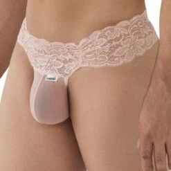 Candyman 99595 String en Dentelle Extensible avec Cordons - Sous-vêtement Homme Sexy -Men Attitude Boutique string candy 99595 rose 4