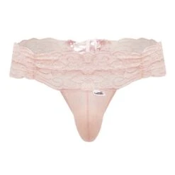 Candyman 99595 String en Dentelle Extensible avec Cordons - Sous-vêtement Homme Sexy -Men Attitude Boutique string candy 99595 rose 9