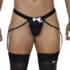 Candyman Lace Garter Thong with Front Bow - Sexy Minimal Coverage Lingerie 99679