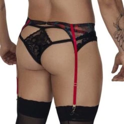 Candyman Garter 99688 Noir – String Jarretière Sexy à Coupe Minimale -Men Attitude Boutique string candy 99688 noir 3