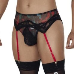 Candyman Garter 99688 Noir – String Jarretière Sexy à Coupe Minimale -Men Attitude Boutique string candy 99688 noir 4