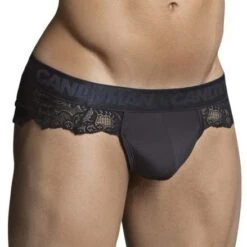 String Candyman 99304 Sexy en Dentelle - Sous-vêtement Masculin Chic et Sensuel -Men Attitude Boutique string candyman 99304 noir 4