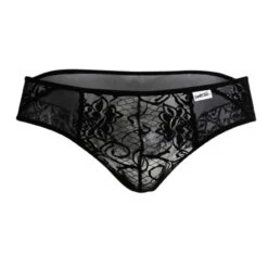 String Candyman 99385 - Dentelle Florale et Mesh Transparent Noir -Men Attitude Boutique string candyman 99385 noir 9