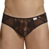 String Candyman 99385 - Dentelle Florale et Mesh Transparent Noir -Men Attitude Boutique string candyman 99385 noir m