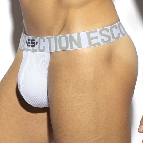 ES Collection Neon Yellow Recycled Rib – Men's Eco-Friendly Microfiber String UN557 2 ES Collection Neon Yellow Recycled Rib – Men's Eco-Friendly Microfiber String UN557 – Image 2