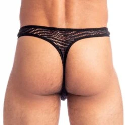 String L’Homme Invisible Good Vibrations Noir – Dentelle Légère et Coupe Ergonomique Y-Back -Men Attitude Boutique string hi UW07VIB noir 3