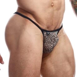 Joe Snyder Tiger Print Capri J12 – Bold Animal Print Men's String/Bikini Hybrid -Men Attitude Boutique string joe j12 tiger 4 1