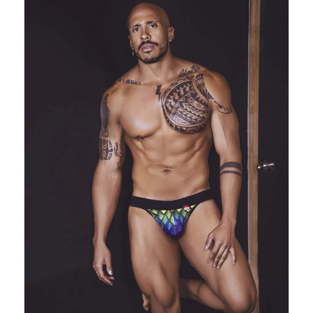 Pikante Rainbow PIK0829 - String Homme Sportif en Microfibre Multicolore 2 Pikante Rainbow PIK0829 - String Homme Sportif en Microfibre Multicolore – Image 2